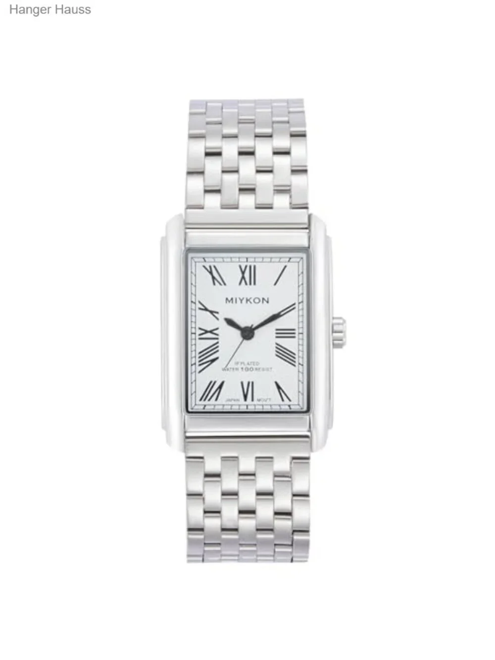 Men Vintage Tank Dress Watch Stainless Steel Bracelet Roman Numerals